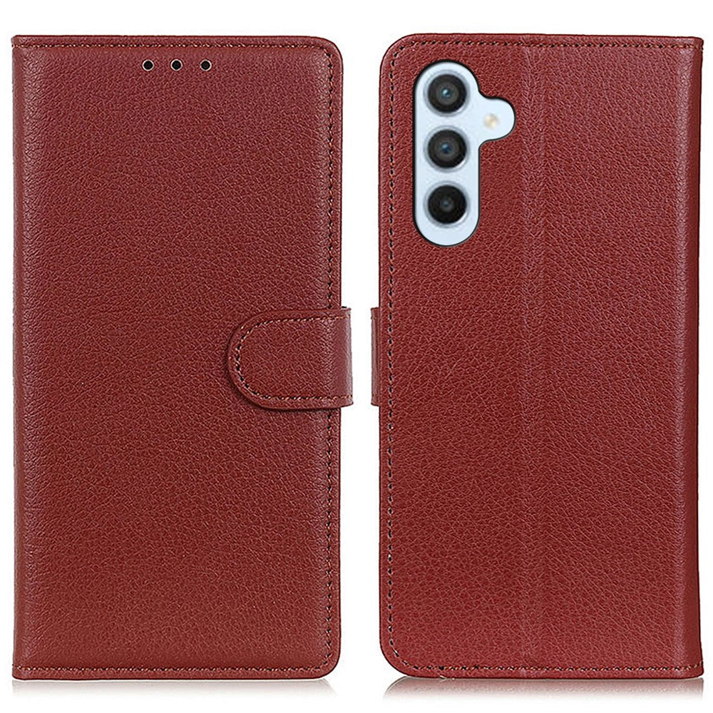 Til Samsung Galaxy S25+ / S24+ etui PU læder telefon stativ cover pung litchi tekstur telefon skal
