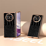 For Huawei Mate X5 5G Case Crocodile Pattern Genuine Cow Leather Coated Phone Cover
