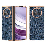 For Huawei Mate X5 5G Case Genuine Cow Leather+PC Non-Slip Electroplated Phone Cover