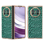 For Huawei Mate X5 5G Case Genuine Cow Leather+PC Non-Slip Electroplated Phone Cover