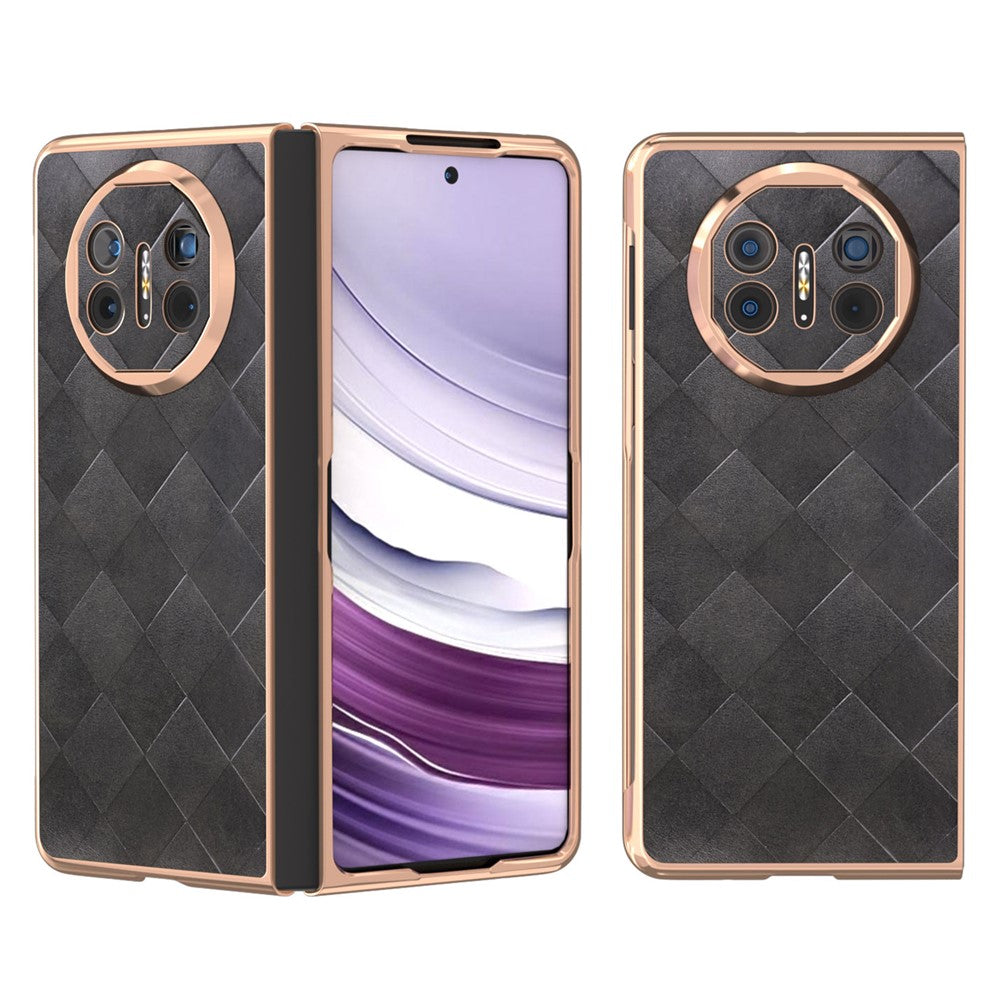Skal för Huawei Mate X5 med rutnät och galvaniserat PU-läder