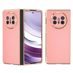 For Huawei Mate X5 5G Case Genuine Cow Leather+PC Electroplated Protective Phone Cover
