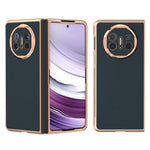 For Huawei Mate X5 5G Case Genuine Cow Leather+PC Electroplated Protective Phone Cover