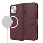 For iPhone 14 / 13 6.1 inch Case Anti-Drop Detachable PU Phone Cover Compatible with MagSafe
