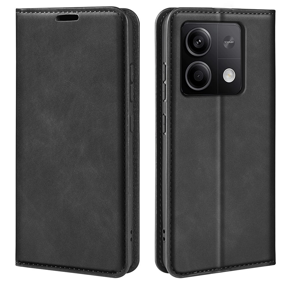 For Xiaomi Redmi Note 13 5G Cell Phone Case PU Leather Wallet Stand Phone Shell with Skin-touch Feeling