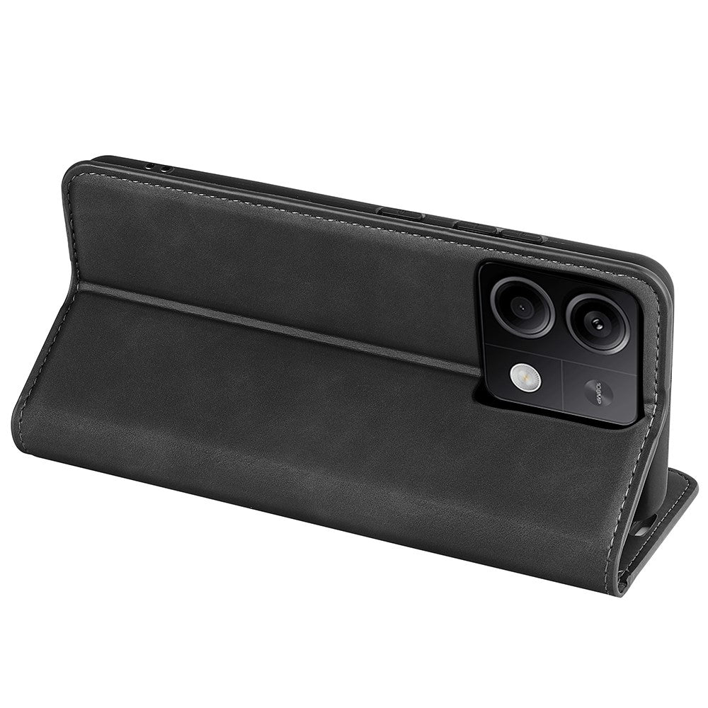 For Xiaomi Redmi Note 13 5G Cell Phone Case PU Leather Wallet Stand Phone Shell with Skin-touch Feeling