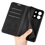 For Xiaomi Redmi Note 13 5G Cell Phone Case PU Leather Wallet Stand Phone Shell with Skin-touch Feeling