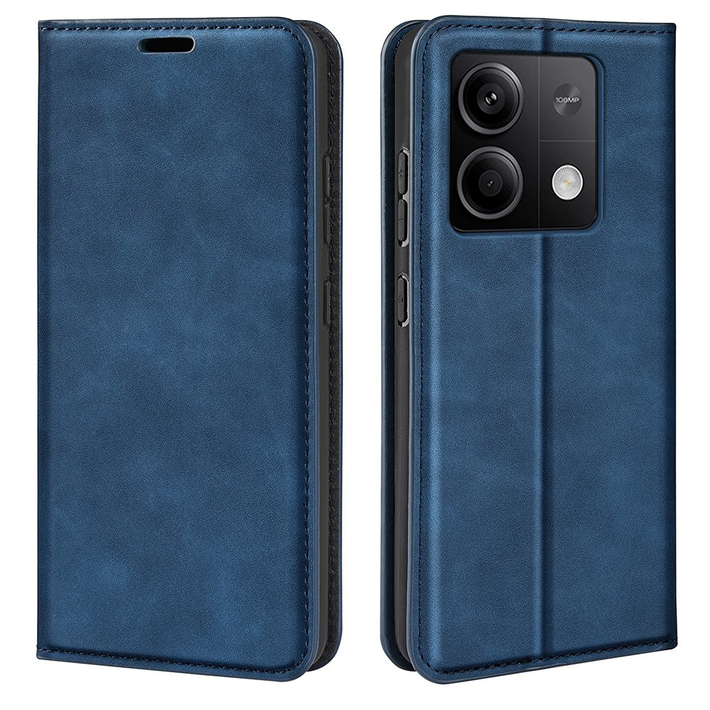 For Xiaomi Redmi Note 13 5G Cell Phone Case PU Leather Wallet Stand Phone Shell with Skin-touch Feeling
