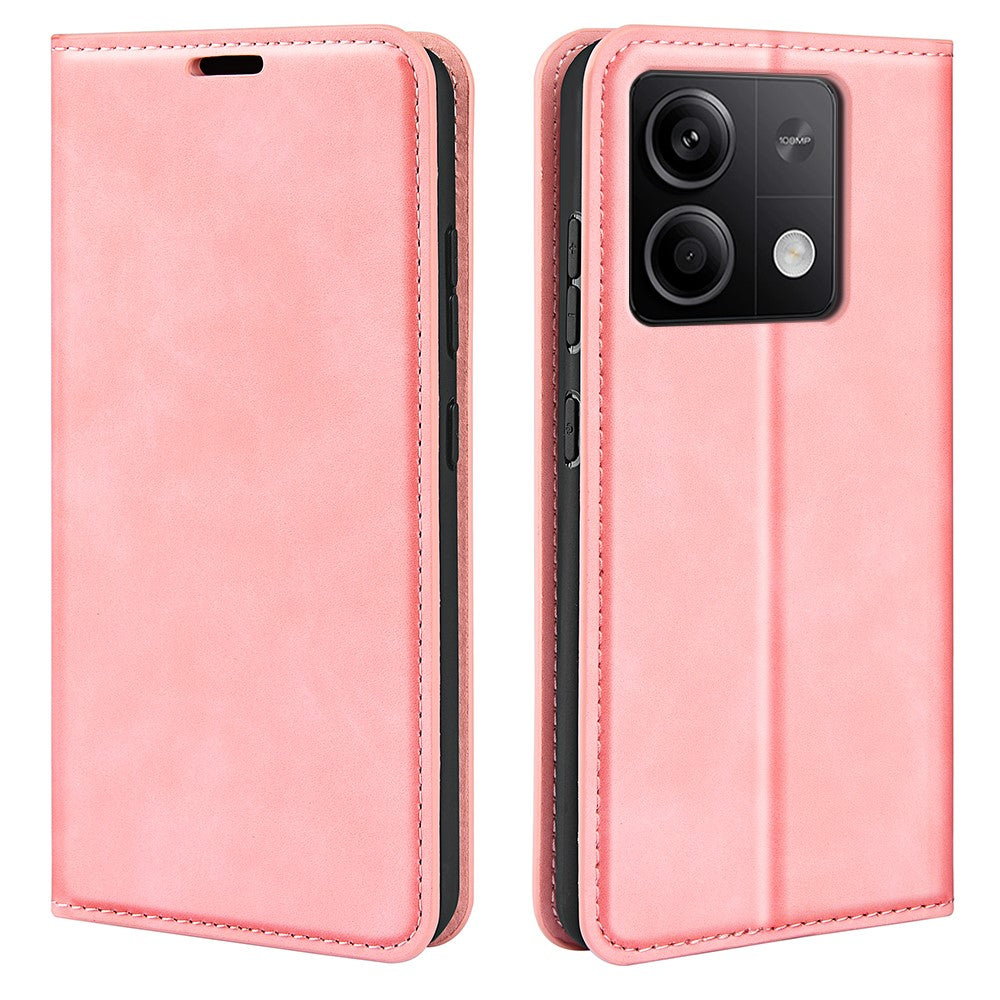 For Xiaomi Redmi Note 13 5G Cell Phone Case PU Leather Wallet Stand Phone Shell with Skin-touch Feeling