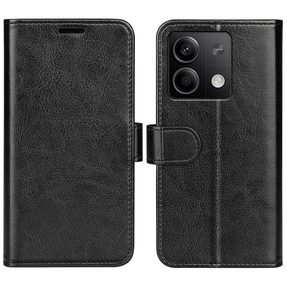 Xiaomi Redmi Note 13 5G-skal Lädermobilskydd Crazy Horse Texture Stand Plånbok