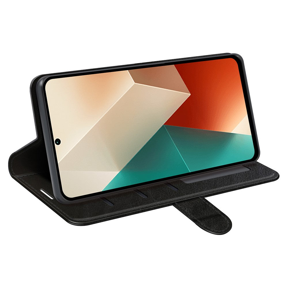 Xiaomi Redmi Note 13 5G-skal Lädermobilskydd Crazy Horse Texture Stand Plånbok