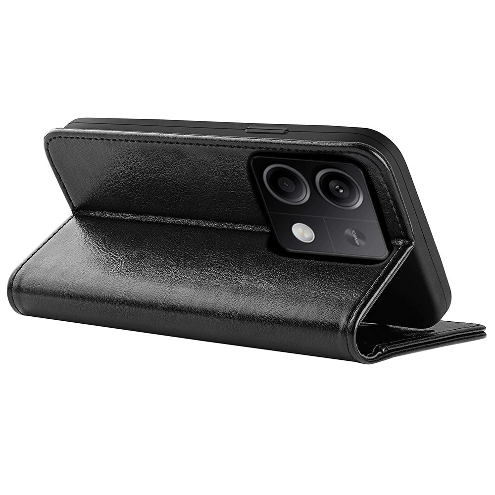Xiaomi Redmi Note 13 5G-skal Lädermobilskydd Crazy Horse Texture Stand Plånbok