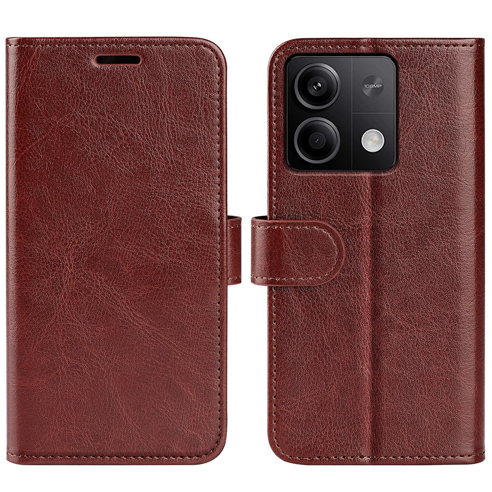 Xiaomi Redmi Note 13 5G-skal Lädermobilskydd Crazy Horse Texture Stand Plånbok