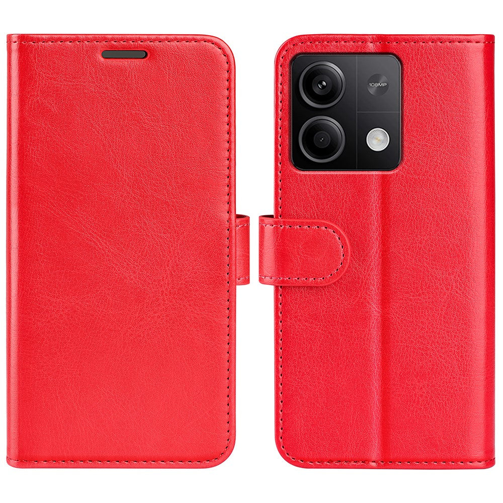 Xiaomi Redmi Note 13 5G-skal Lädermobilskydd Crazy Horse Texture Stand Plånbok