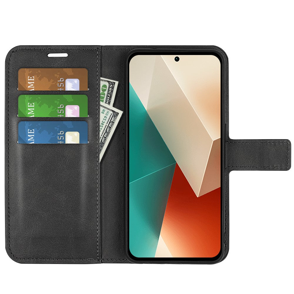 Phone Cover for Xiaomi Redmi Note 13 5G Case Stand PU Leather Calf Texture Phone Shell Wallet