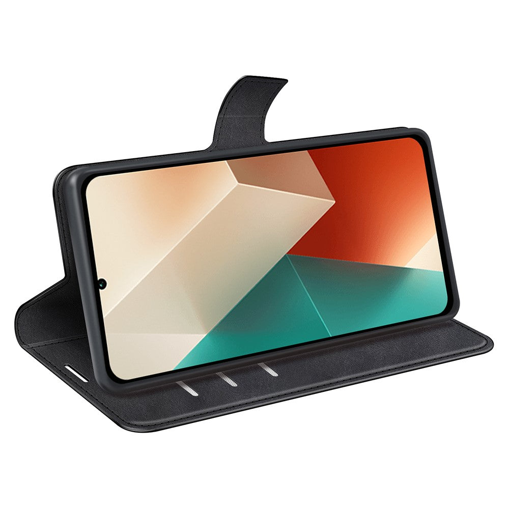 Phone Cover for Xiaomi Redmi Note 13 5G Case Stand PU Leather Calf Texture Phone Shell Wallet