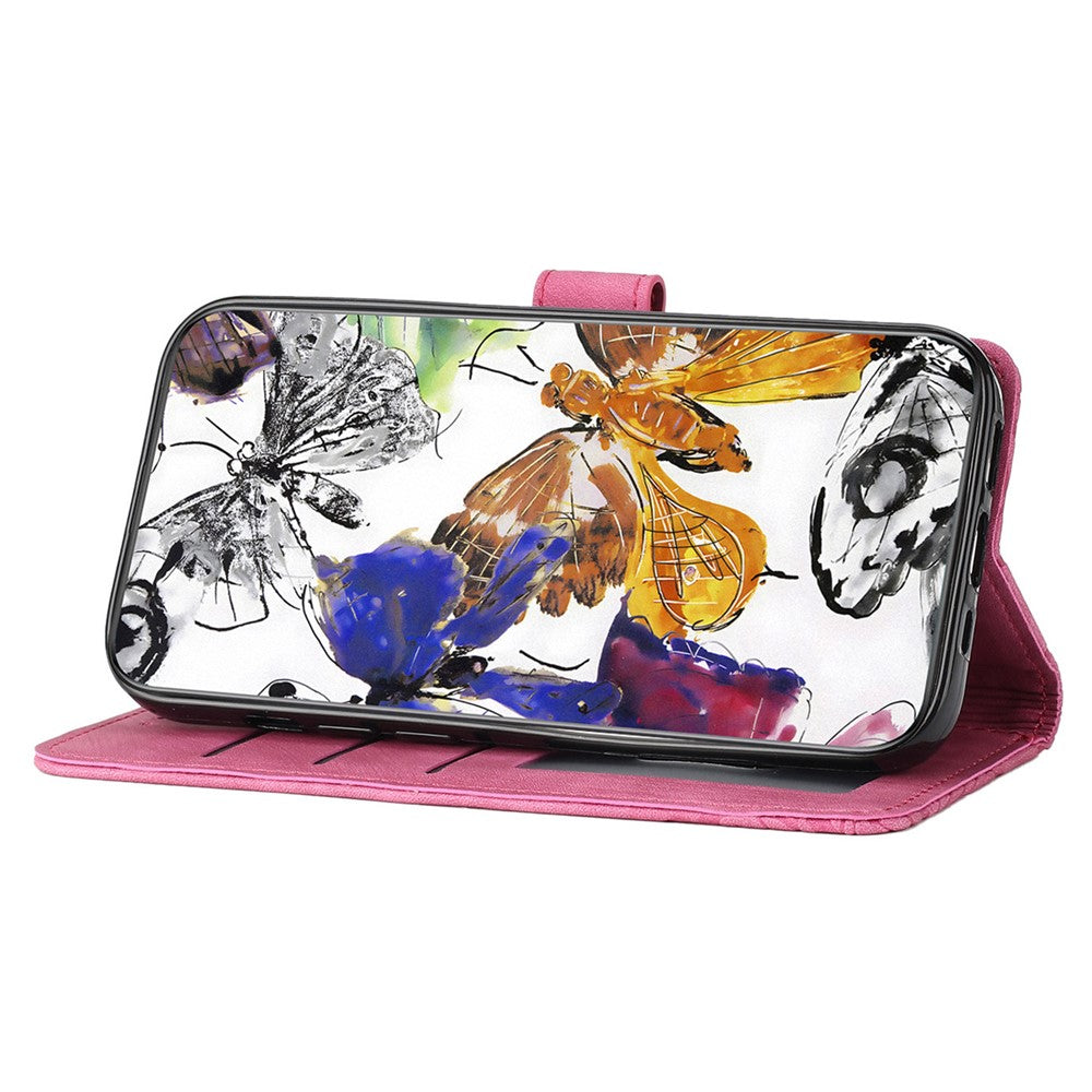 For Samsung Galaxy S24 Ultra Case Butterfly Imprinted PU Leather Wallet Phone Cover with Strap