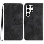 For Samsung Galaxy S24 Ultra Case Butterfly Imprinted PU Leather Wallet Phone Cover with Strap