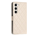For Samsung Galaxy S24 Case Rhombus Stitching Line Phone Leather Cover with Stand