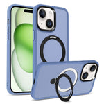 For iPhone 15 Plus Case Compatible with MagSafe PC+TPU Ring Kickstand Phone Cover