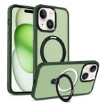 For iPhone 15 Plus Case Compatible with MagSafe PC+TPU Ring Kickstand Phone Cover