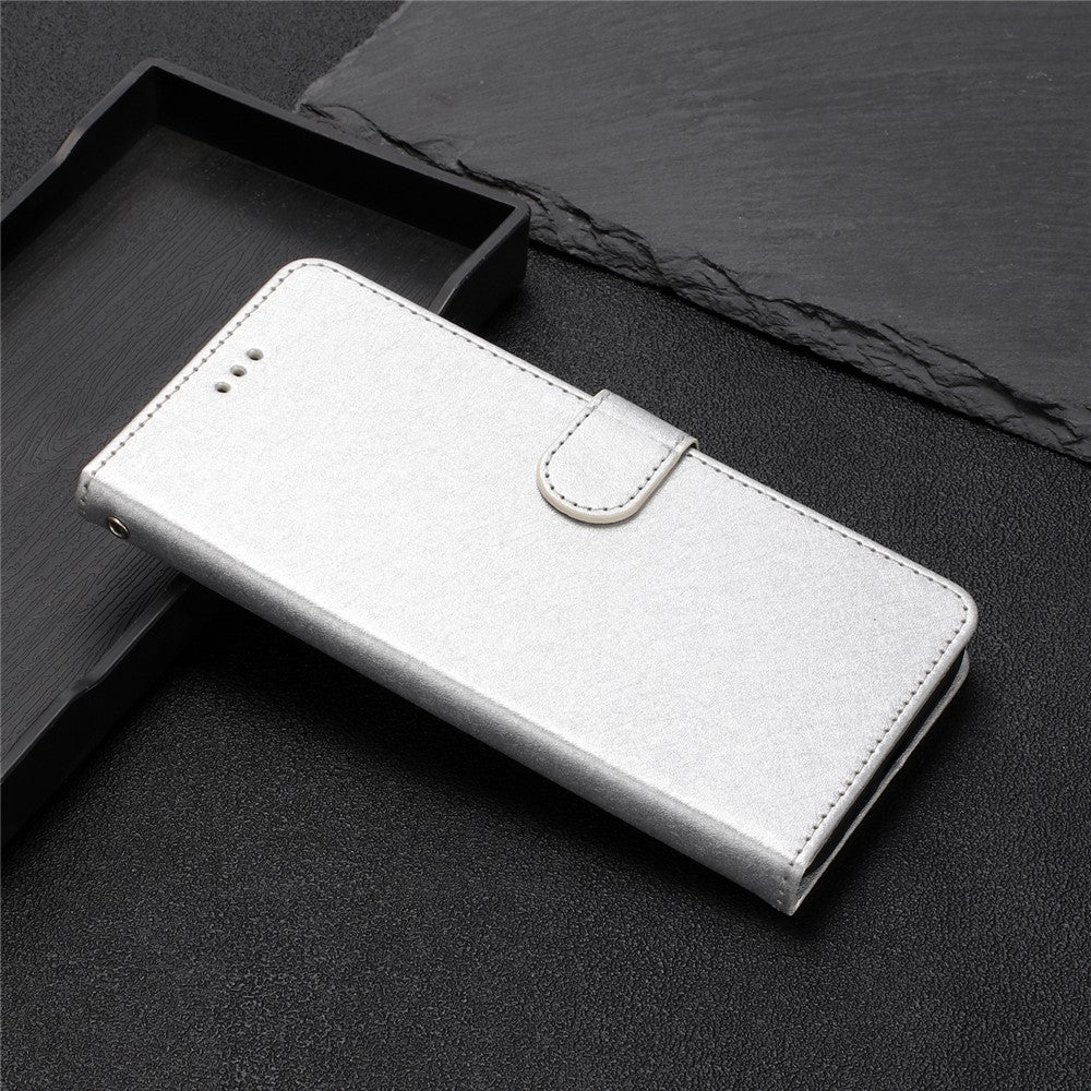 Phone Case for Samsung Galaxy A15 4G PU Leather Silk Texture Wallet Stand Cover with Strap