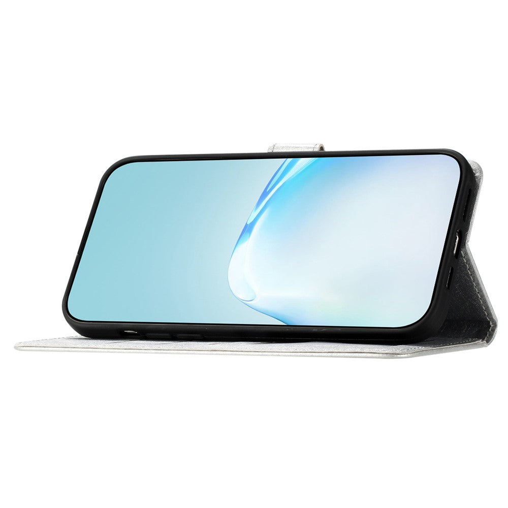 Phone Case for Samsung Galaxy A15 4G PU Leather Silk Texture Wallet Stand Cover with Strap