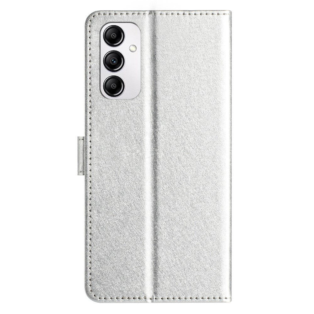 Phone Case for Samsung Galaxy A15 4G PU Leather Silk Texture Wallet Stand Cover with Strap