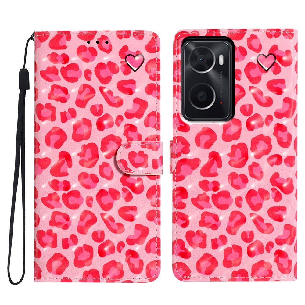 Til Oppo A76 / A36 / A96 4G / Realme 9i 4G etui PU læder 3D mønstret telefoncover