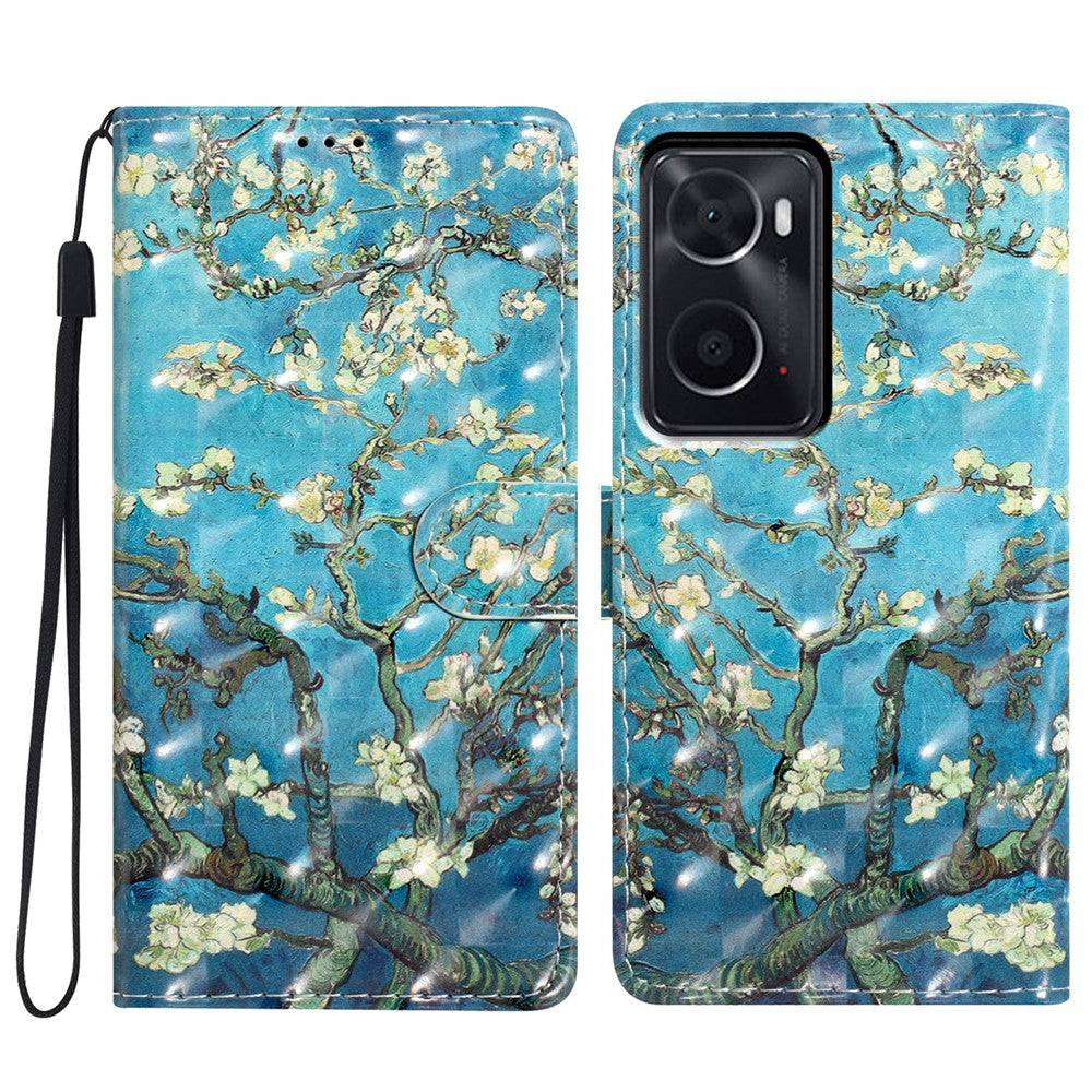 For Oppo A76 / A36 / A96 4G / Realme 9i 4G Case PU Leather 3D Pattern Phone Cover