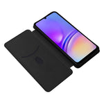 Til Samsung Galaxy A05 4G cover kulfibertekstur læder telefoncover