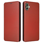 Til Samsung Galaxy A05 4G cover kulfibertekstur læder telefoncover