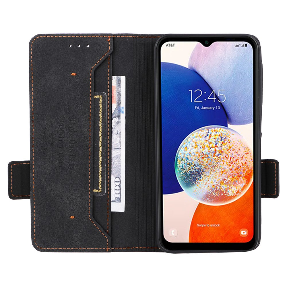 Til Samsung Galaxy A15 4G Cover Hardware Dekor Lædercover med Pungstativ