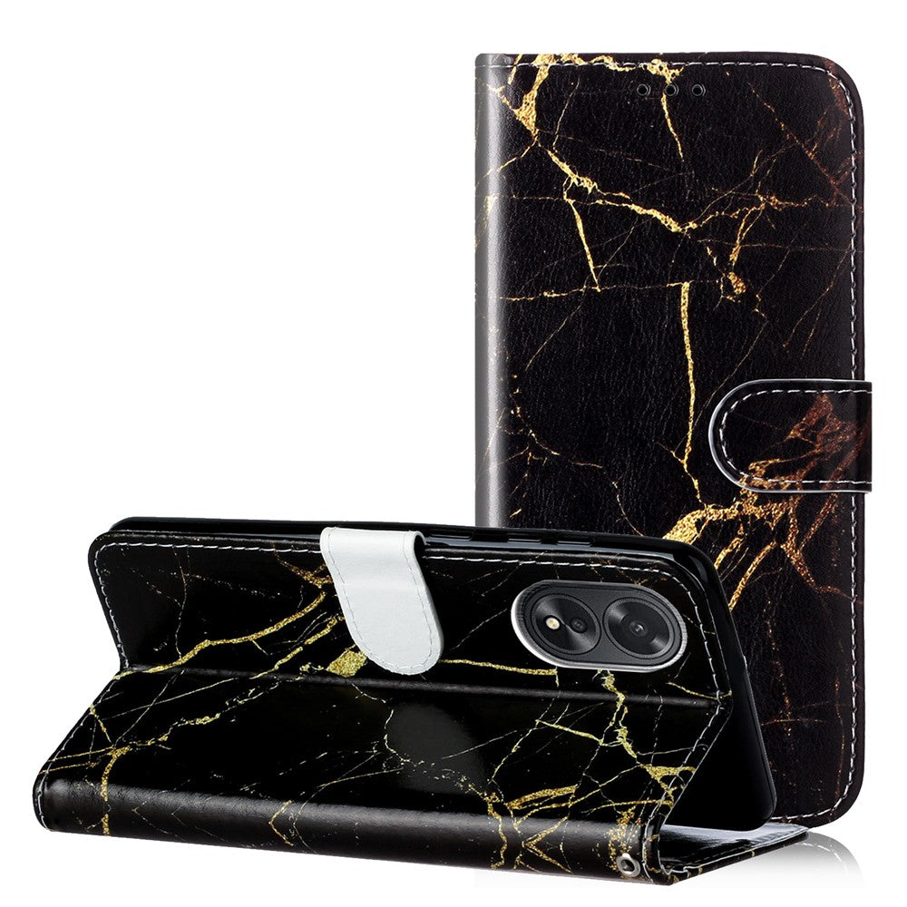 For Oppo A38 4G / A18 4G Case PU Leather Pattern Magnetic Folio Flip Phone Cover