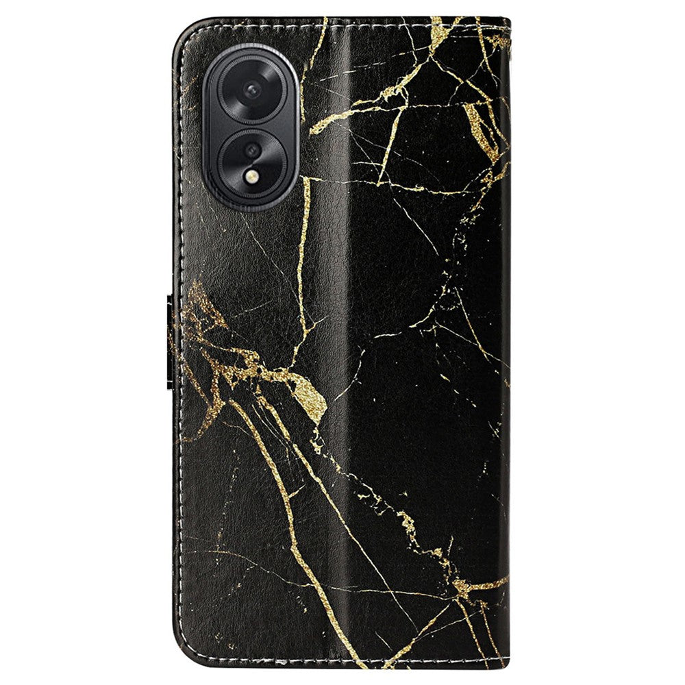For Oppo A38 4G / A18 4G Case PU Leather Pattern Magnetic Folio Flip Phone Cover
