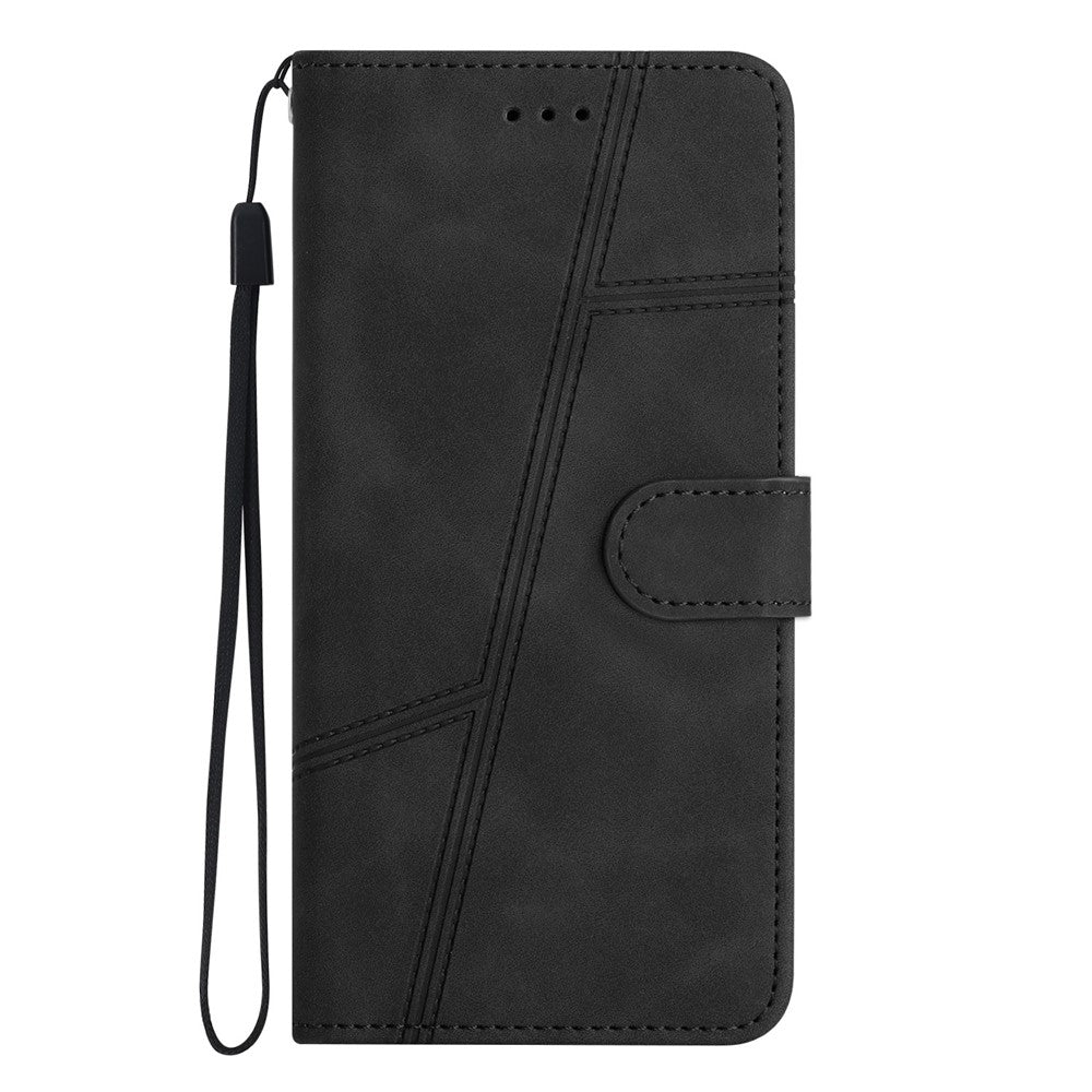 For Oppo A38 4G / A18 4G Case Lines Imprinted PU Leather Wallet Cover