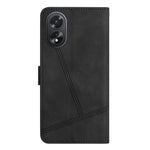 For Oppo A38 4G / A18 4G Case Lines Imprinted PU Leather Wallet Cover