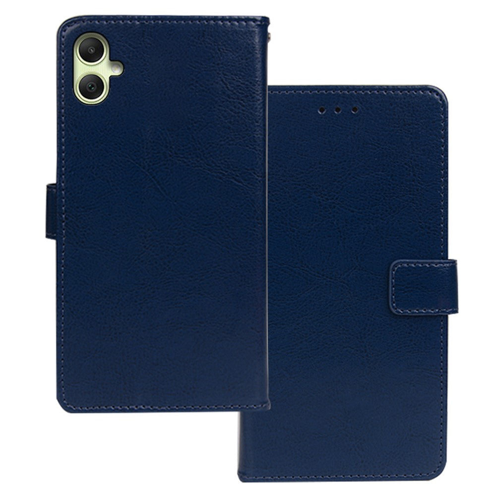 IDEWEI For Samsung Galaxy A05 4G Case PU Leather Stand Cell Phone Cover (Crazy Horse Texture)
