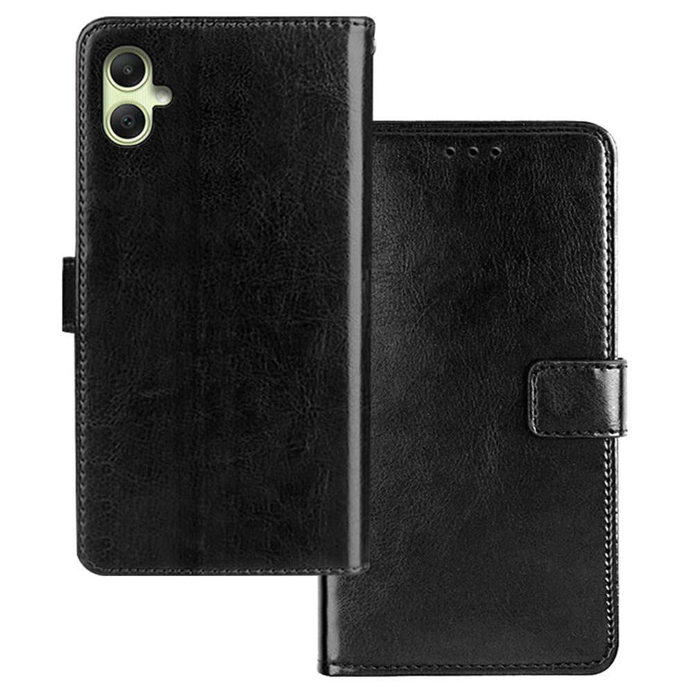 IDEWEI For Samsung Galaxy A05 4G Case PU Leather Stand Cell Phone Cover (Crazy Horse Texture)