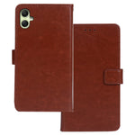 IDEWEI For Samsung Galaxy A05 4G Case PU Leather Stand Cell Phone Cover (Crazy Horse Texture)