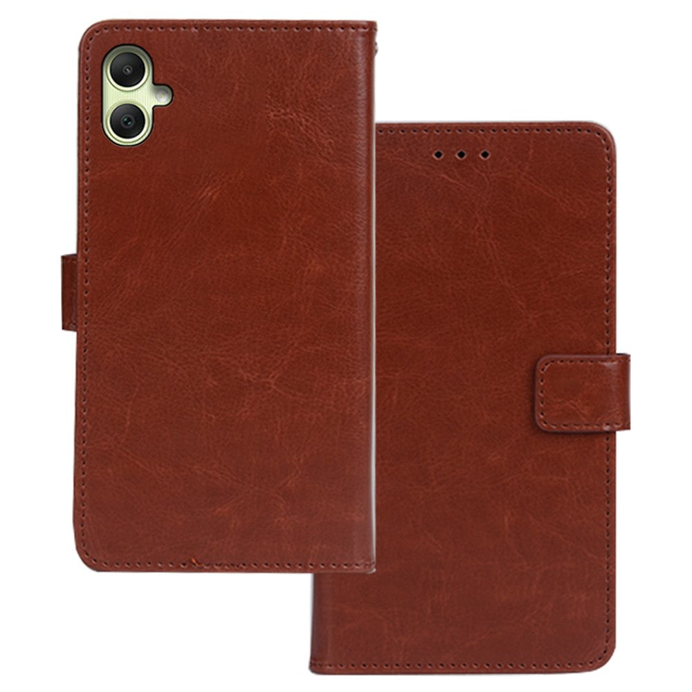 IDEWEI For Samsung Galaxy A05 4G Case PU Leather Stand Cell Phone Cover (Crazy Horse Texture)