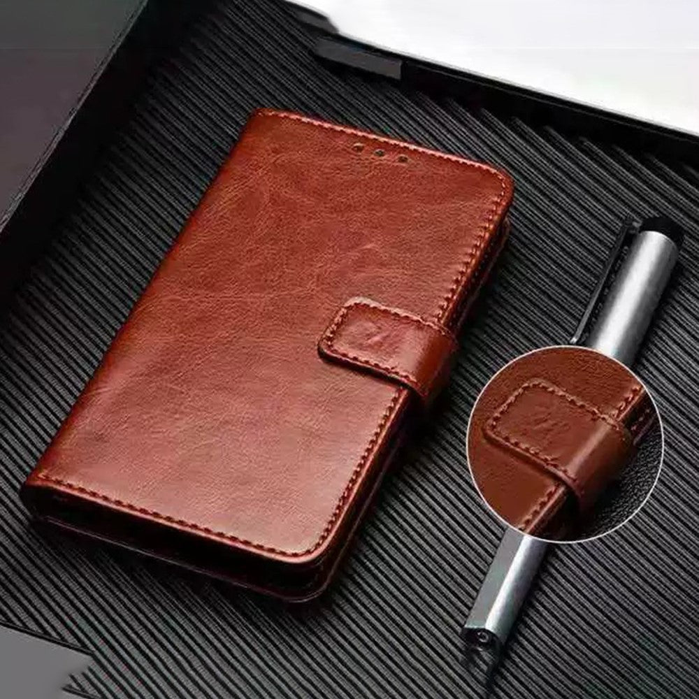 IDEWEI Til Samsung Galaxy A05 4G Cover Crazy Horse Tekstur Læder Telefoncover