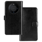 IDEWEI För Huawei Mate 60 Pro Skal Slim-Fit Crazy Horse Texture Läder mobilstativ Skal