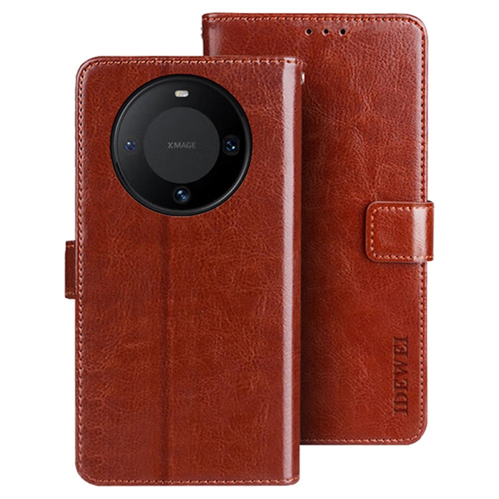 IDEWEI For Huawei Mate 60 Case PU Leather Magnetic Clasp Wallet Cover