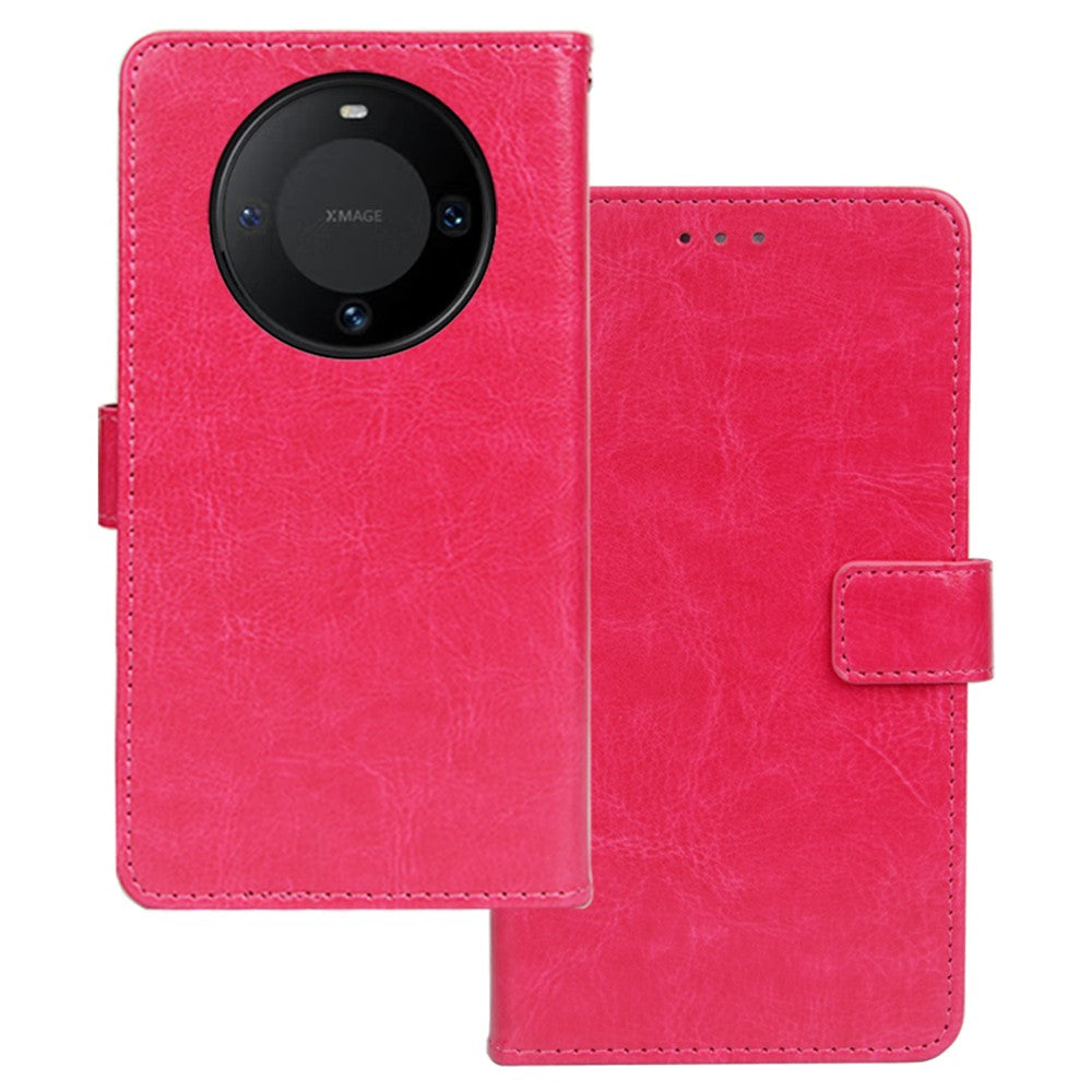 IDEWEI Cell Phone Cover For Huawei Mate 60 Case Crazy Horse Texture Stand Leather Shell