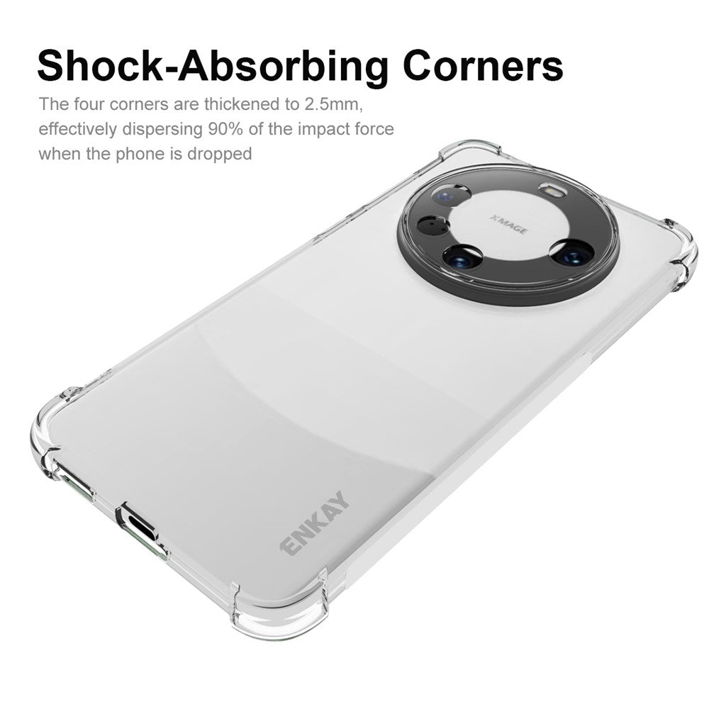 ENKAY HAT PRINCE För Huawei Mate 60 Pro Skal TPU mobilskal med 3D Böjt PET Skärmskydd