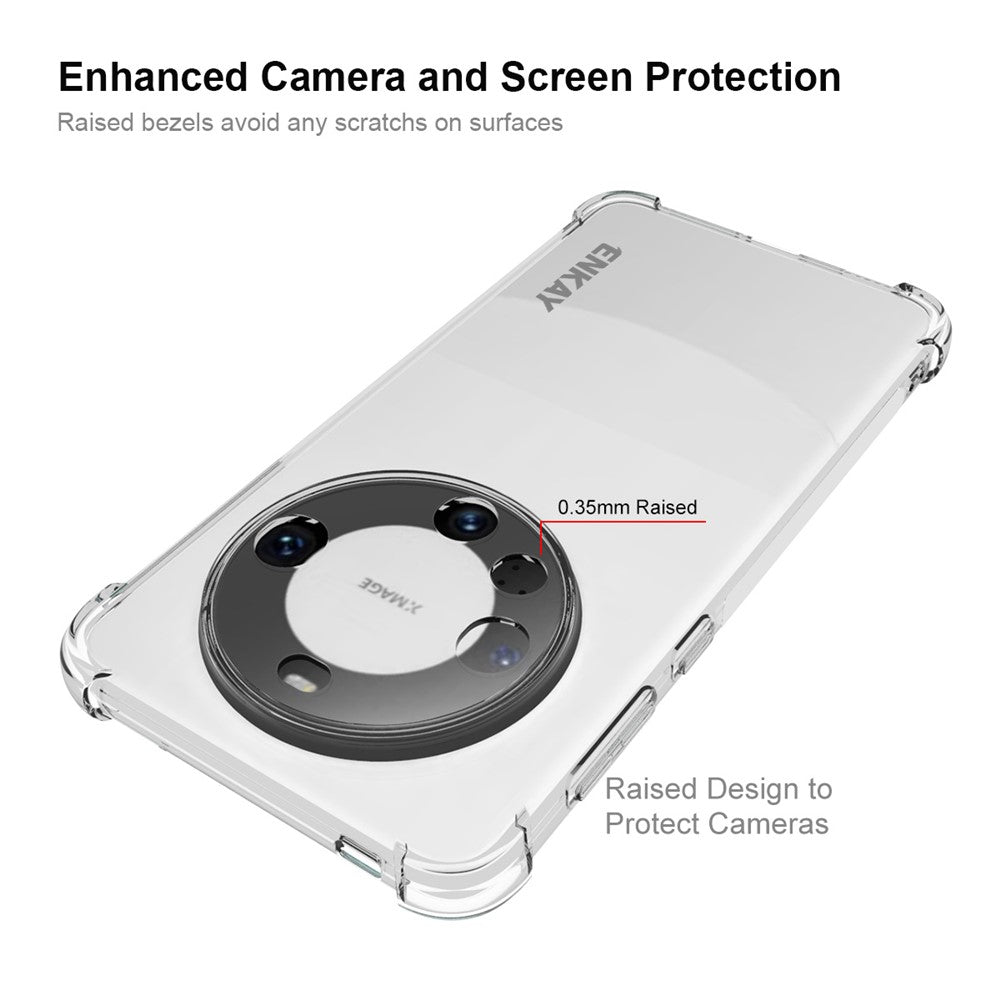 ENKAY HAT PRINCE För Huawei Mate 60 Pro Skal TPU mobilskal med 3D Böjt PET Skärmskydd