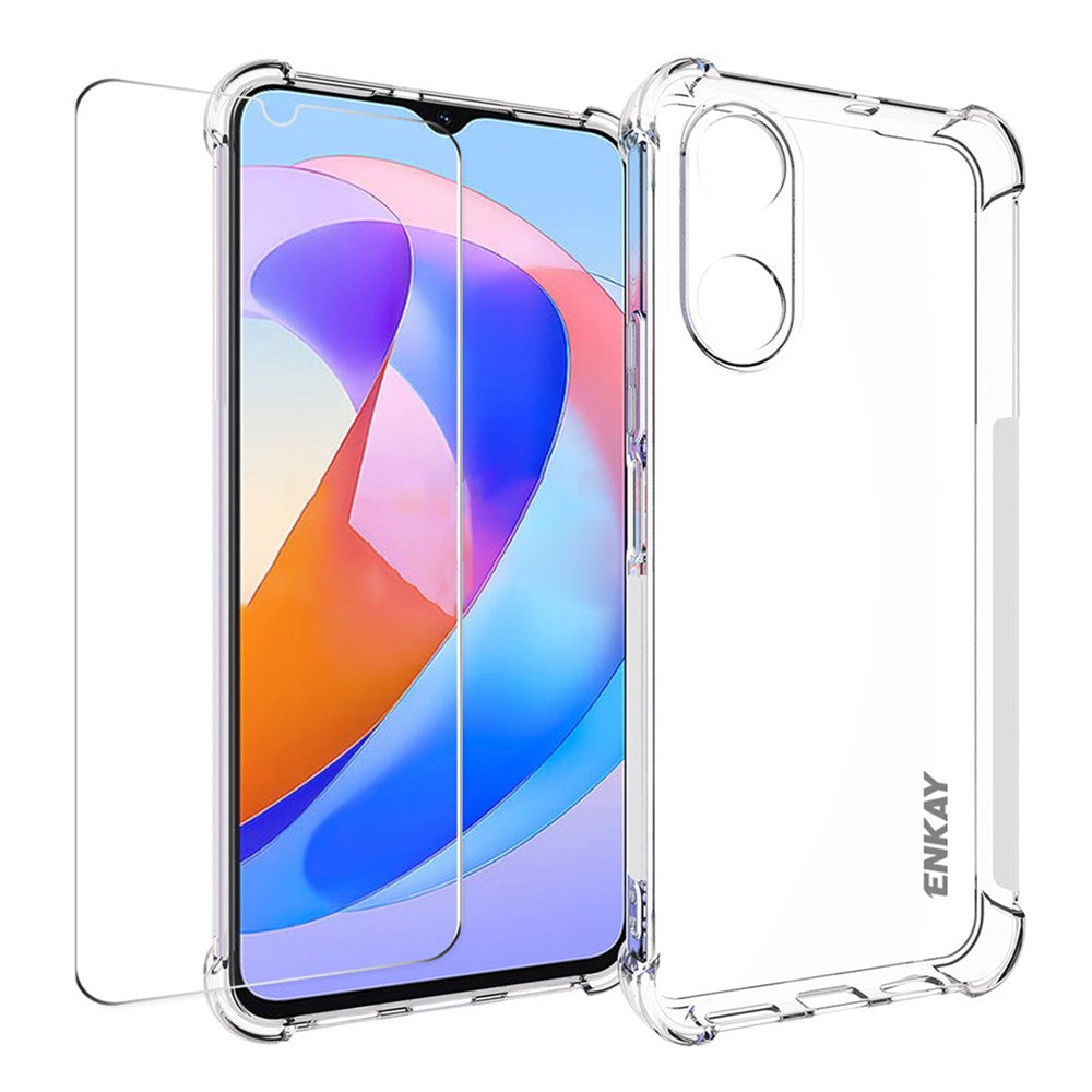 ENKAY HAT PRINCE TPU-cover til Honor Play 40 / 40C 5G, støddæmpende mobilcover med skærmfilm