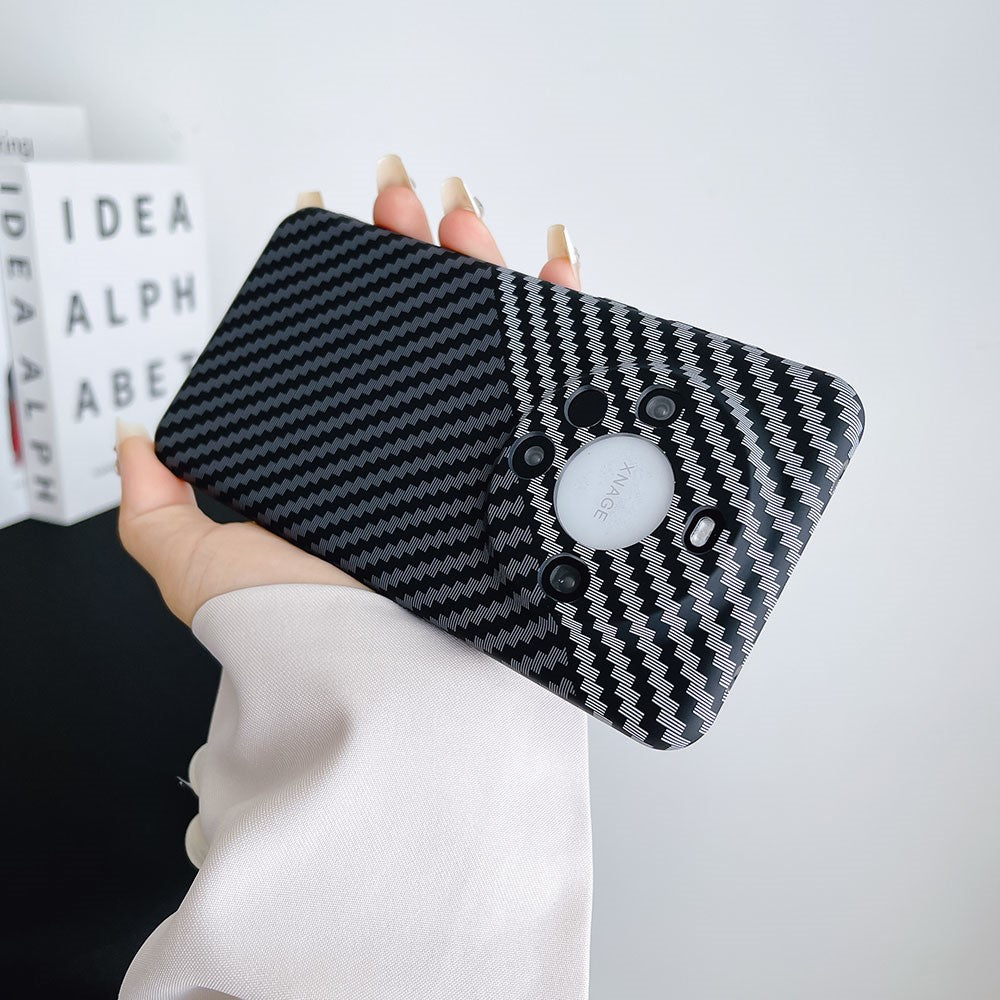 For Huawei Mate 60 Pro Case Hard PC Carbon Fiber Texture Mobile Phone Cover