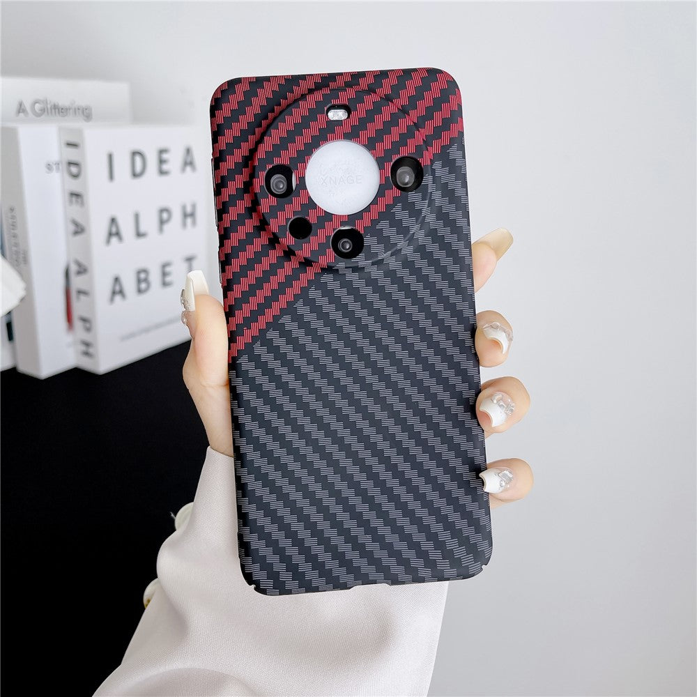 For Huawei Mate 60 Pro Case Hard PC Carbon Fiber Texture Mobile Phone Cover